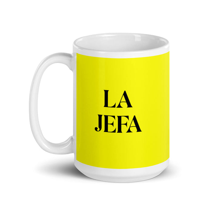 La Contadora The Accountant Funny Home Office Work Coffee Mug Mexican Spanish Pride Gift White Glossy Cup Yellow Card Mug