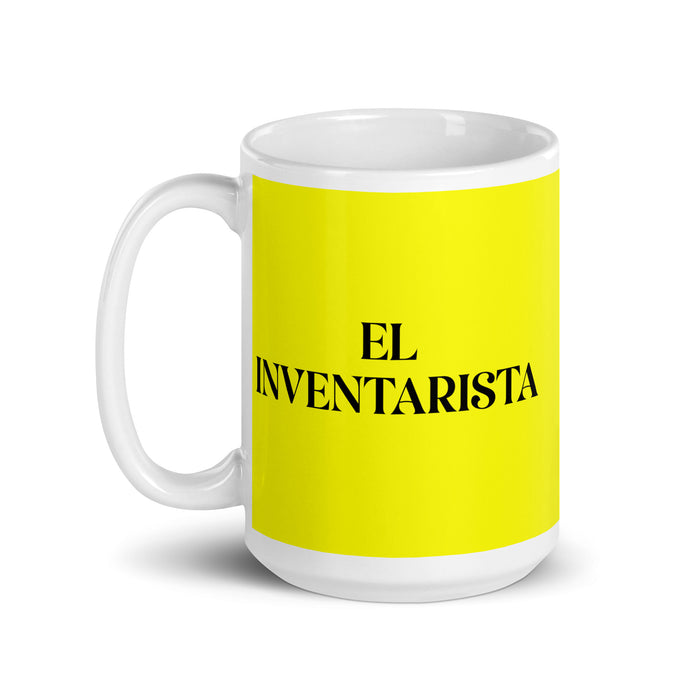 El Inventarista The Inventory Clerk Funny Home Office Work Coffee Mug Mexican Spanish Pride Gift White Glossy Cup Yellow Card Mug