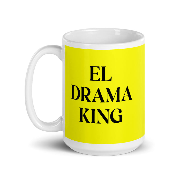 El Drama King The Drama Queen / The Drama King Funny Home Office Work Coffee Mug Mexican Spanish Pride Gift White Glossy Cup Yellow Card Mug