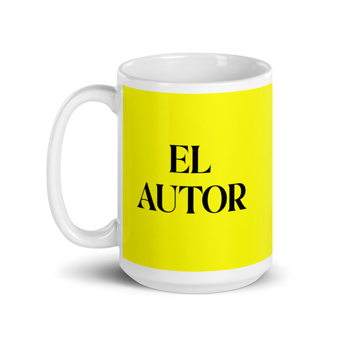 El Autor The Author Funny Home Office Work Coffee Mug Mexican Spanish Pride Gift White Glossy Cup Yellow Card Mug