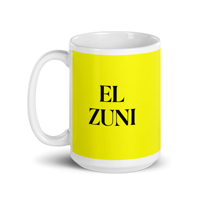 El Zuni The Zuni Funny Home Office Work Coffee Mug Mexican Spanish Pride Gift White Glossy Cup Yellow Card Mug