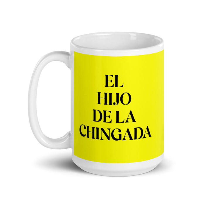 El Hijo De La Chingada The Troublesome One Funny Home Office Work Coffee Mug Mexican Spanish Pride Gift White Glossy Cup Yellow Card Mug