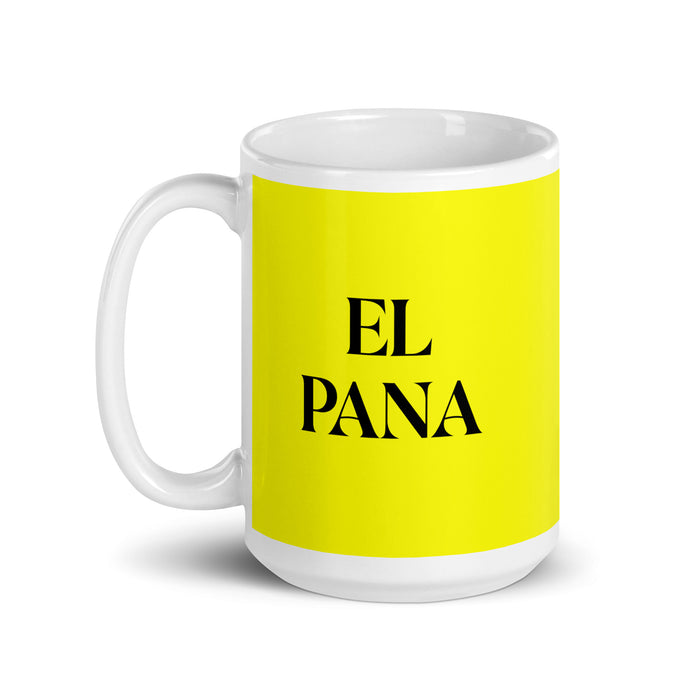 El Pana The Buddy Funny Home Office Work Coffee Mug Mexican Spanish Pride Gift White Glossy Cup Yellow Card Mug