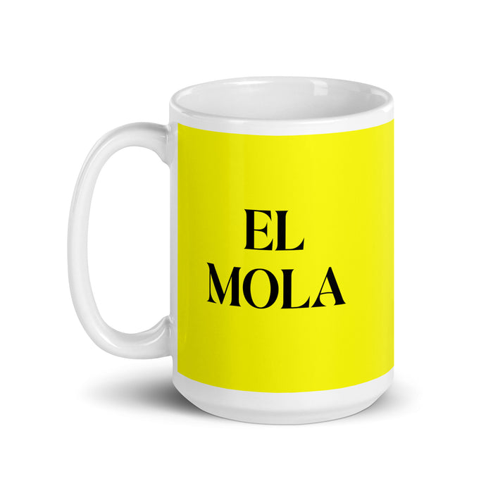 El Mola The Cool One Funny Home Office Work Coffee Mug Mexican Spanish Pride Gift White Glossy Cup Yellow Card Mug