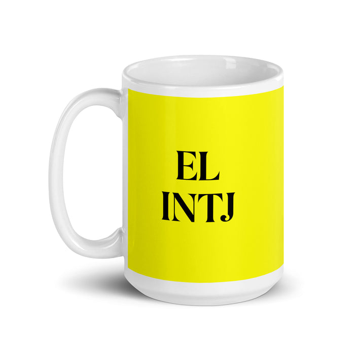 El INTJ The Mastermind MBTI Personality Funny Home Office Work Coffee Mug Mexican Spanish Pride Gift White Glossy Cup Yellow Card Mug