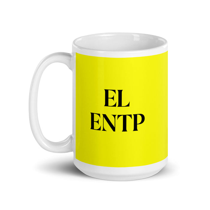 El ENTP The Debater MBTI Personality Funny Home Office Work Coffee Mug Mexican Spanish Pride Gift White Glossy Cup Yellow Card Mug