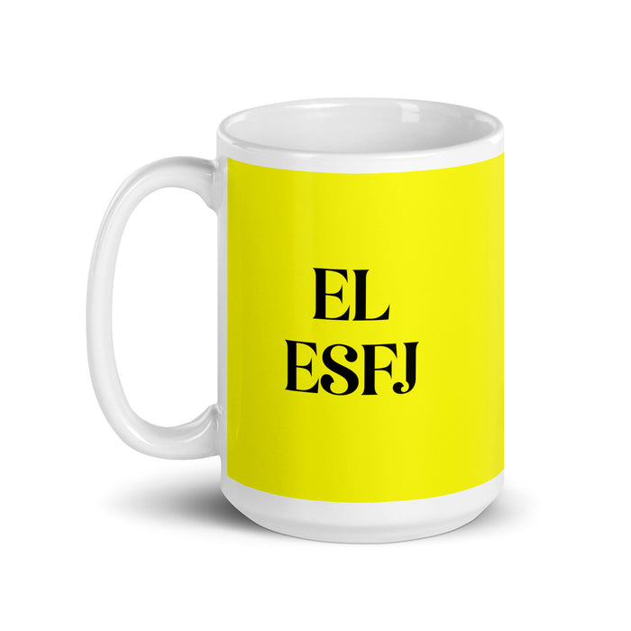 El ESFJ The Consul MBTI Personality Funny Home Office Work Coffee Mug Mexican Spanish Pride Gift White Glossy Cup Yellow Card Mug