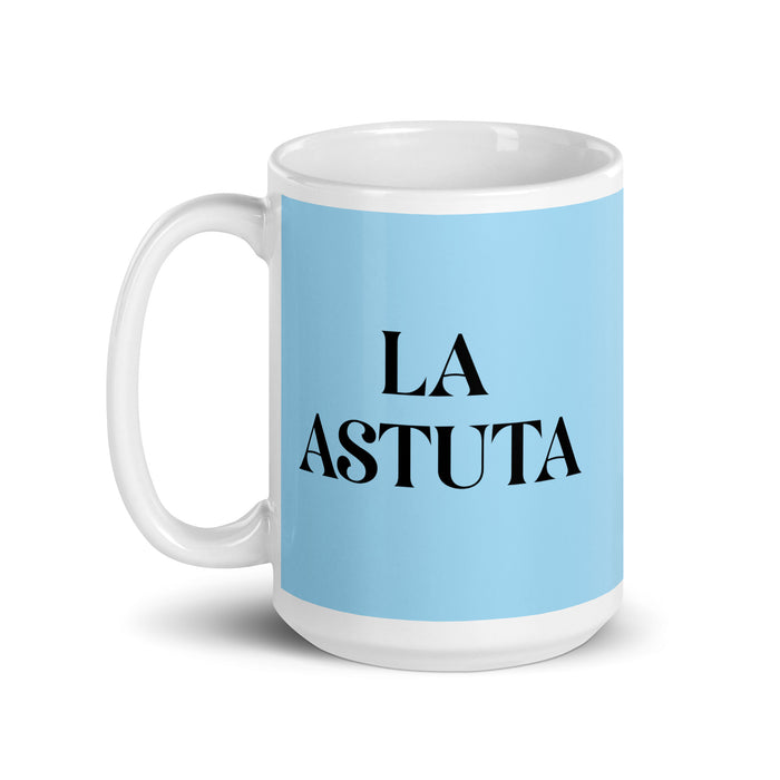 La Astuta The Clever One Funny Home Office Work Coffee Mug Mexican Spanish Pride Gift White Glossy Cup Sky Blue Card Mug