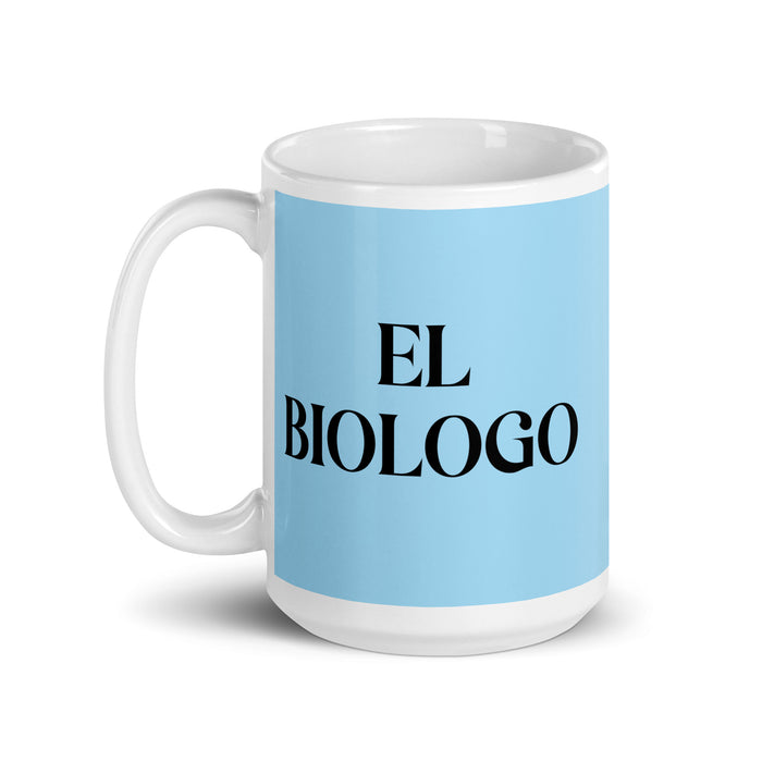 El Biologo The Biologist Funny Home Office Work Coffee Mug Mexican Spanish Pride Gift White Glossy Cup Sky Blue Card Mug