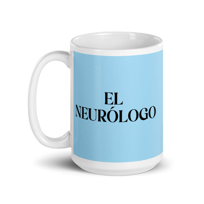 El Neurólogo The Neurologist Funny Home Office Work Coffee Mug Mexican Spanish Pride Gift White Glossy Cup Sky Blue Card Mug