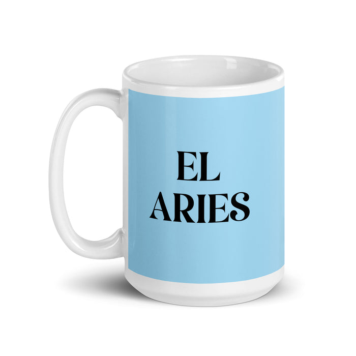 El Aries The Aries Funny Home Office Work Coffee Mug Mexican Spanish Pride Gift White Glossy Cup Sky Blue Card Mug