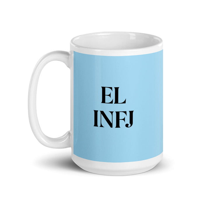 El INFJ The Advocate MBTI Personnalité Drôle Maison Bureau Travail Tasse À Café Mexicain Espagnol Fierté Cadeau Blanc Brillant Tasse Carte Bleu Ciel Tasse