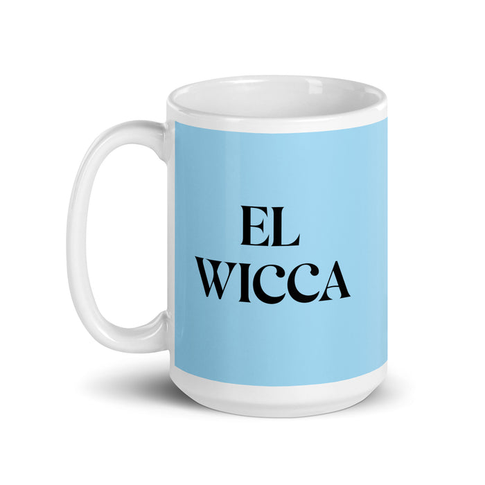 El Wicca The Wiccan Funny Home Office Work Coffee Mug Mexican Spanish Pride Gift White Glossy Cup Sky Blue Card Mug