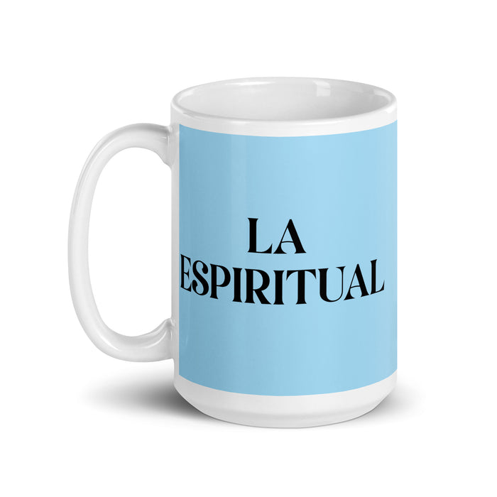 La Espiritual The Spiritual One Funny Home Office Work Coffee Mug Mexican Spanish Pride Gift White Glossy Cup Sky Blue Card Mug