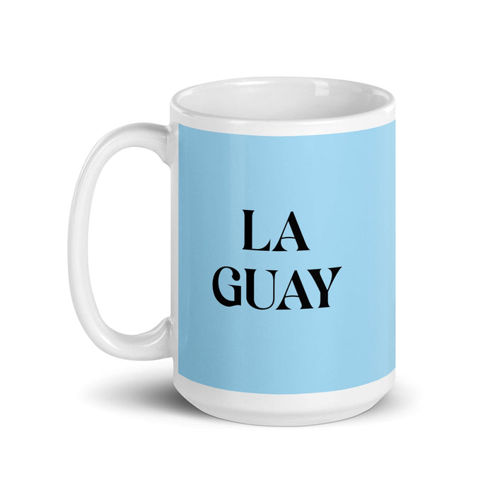 La Guay The Cool One Funny Home Office Work Coffee Mug Mexican Spanish Pride Gift White Glossy Cup Sky Blue Card Mug