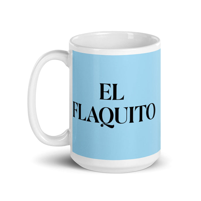 El Flaquito The Skinny One Funny Home Office Work Coffee Mug Mexican Spanish Pride Gift White Glossy Cup Sky Blue Card Mug