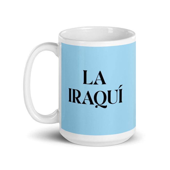 La Iraquí The Iraqi Funny Home Office Work Coffee Mug Mexican Spanish Pride Gift White Glossy Cup Sky Blue Card Mug