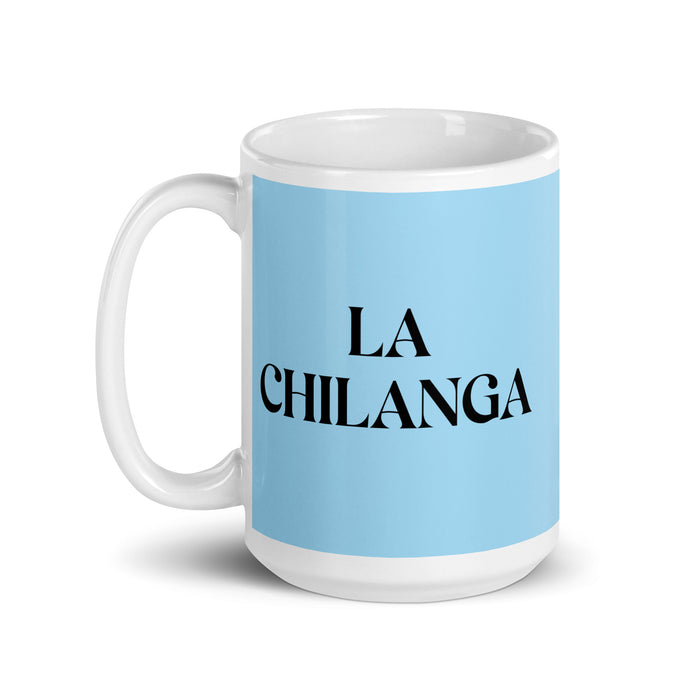 La Chilanga The Mexico City Native Funny Home Office Work Coffee Mug Mexican Spanish Pride Gift White Glossy Cup Sky Blue Card Mug