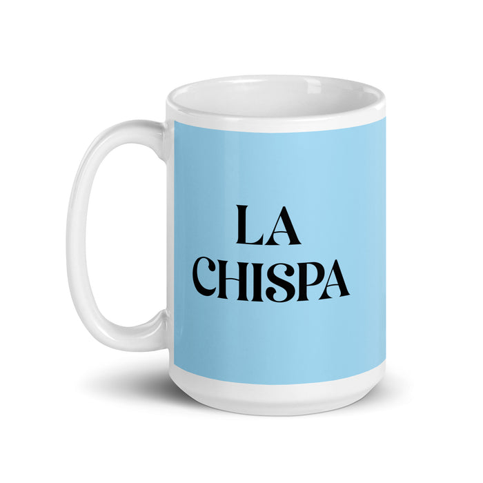 La Chispa The Spark Funny Home Office Work Coffee Mug Mexican Spanish Pride Gift White Glossy Cup Sky Blue Card Mug