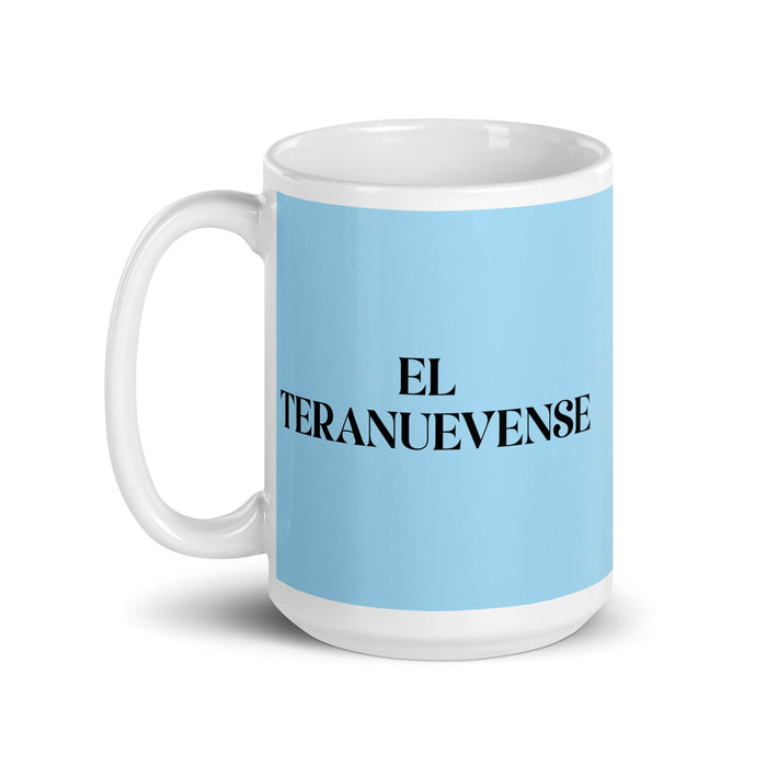 El Teranuevense The Newfoundlander Funny Home Office Work Coffee Mug Mexican Spanish Pride Gift White Glossy Cup Sky Blue Card Mug