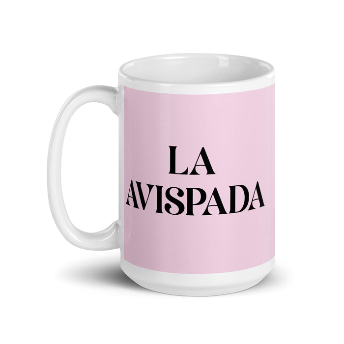 La Avispada The Sharp One Funny Home Office Work Coffee Mug Mexican Spanish Pride Gift White Glossy Cup Light Pink Card Mug