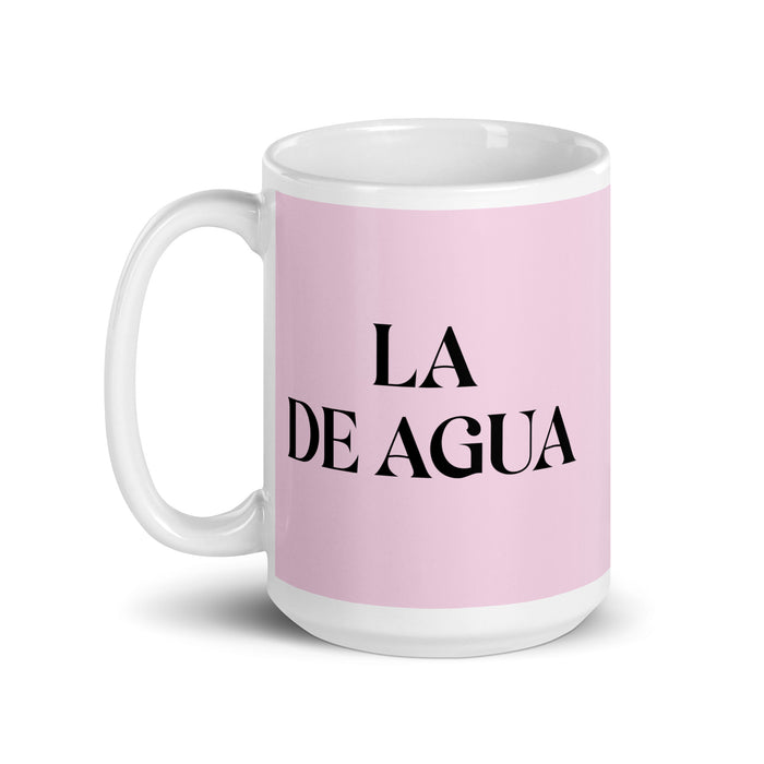 La De Agua The Water Sign Funny Home Office Work Coffee Mug Mexican Spanish Pride Gift White Glossy Cup Light Pink Card Mug