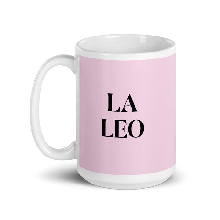 La Leo The Leo Funny Home Office Work Coffee Mug Mexican Spanish Pride Gift White Glossy Cup Light Pink Card Mug