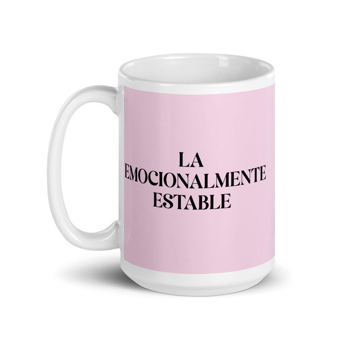 La Emocionalmente Estable The Emotionally Stable Funny Home Office Work Coffee Mug Mexican Spanish Pride Gift White Glossy Cup Light Pink Card Mug