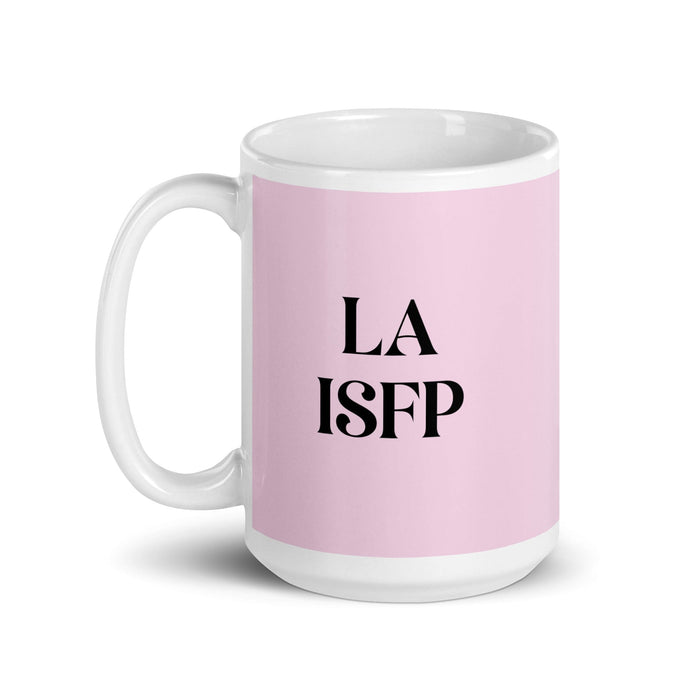 La ISFP The Adventurer MBTI Personality Funny Home Office Work Coffee Mug Mexican Spanish Pride Gift White Glossy Cup Light Pink Card Mug