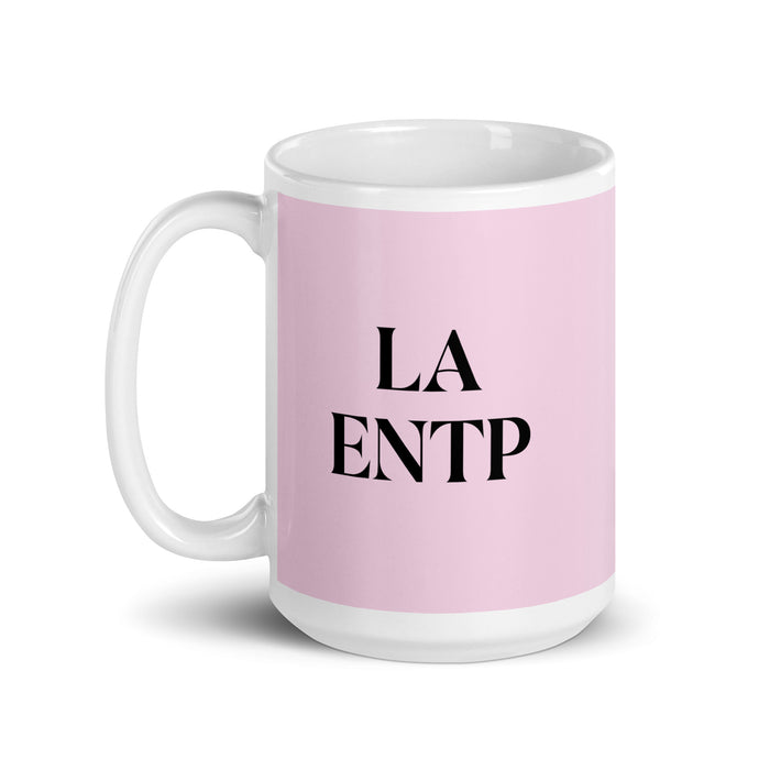 La ENTP The Debater MBTI Personality Funny Home Office Work Coffee Mug Mexican Spanish Pride Gift White Glossy Cup Light Pink Card Mug