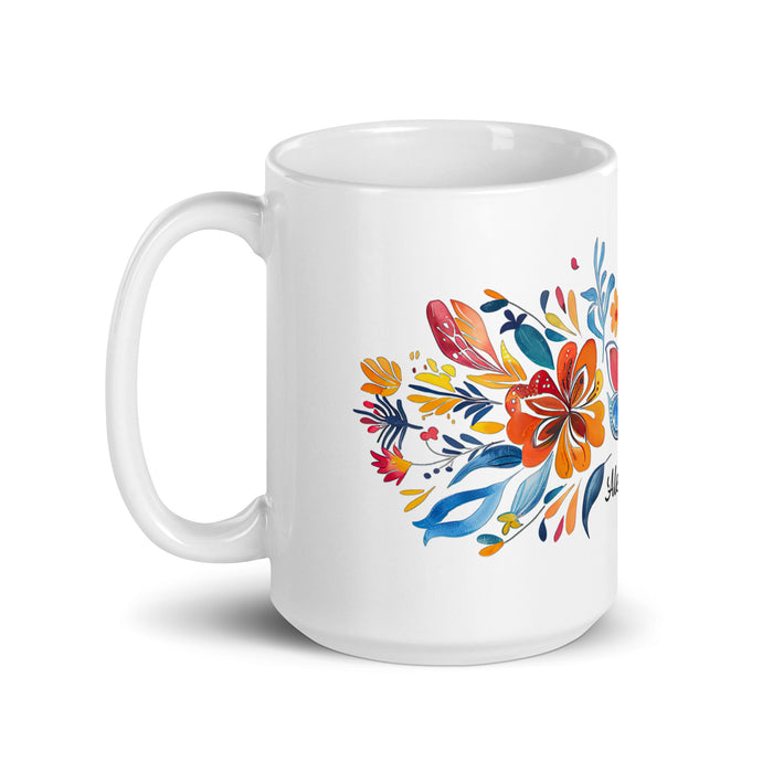 Taza de café exclusiva con nombre de Alejandra, obra de arte para el hogar, la oficina, el trabajo, regalo de orgullo mexicano y español, taza blanca brillante con caligrafía única en su tipo | A9