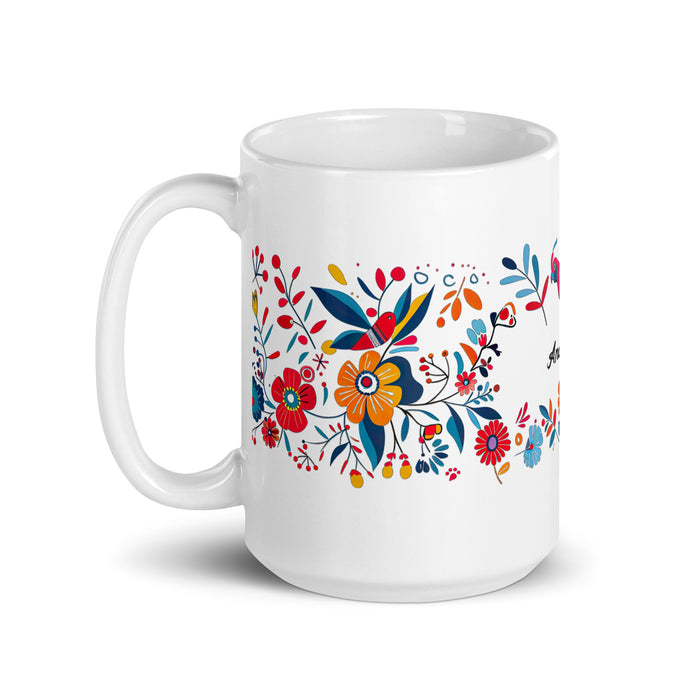 Taza de café exclusiva con nombre de Ana Paula, para el hogar, la oficina, el trabajo, regalo de orgullo mexicano y español, taza blanca brillante con caligrafía única en su tipo | A34