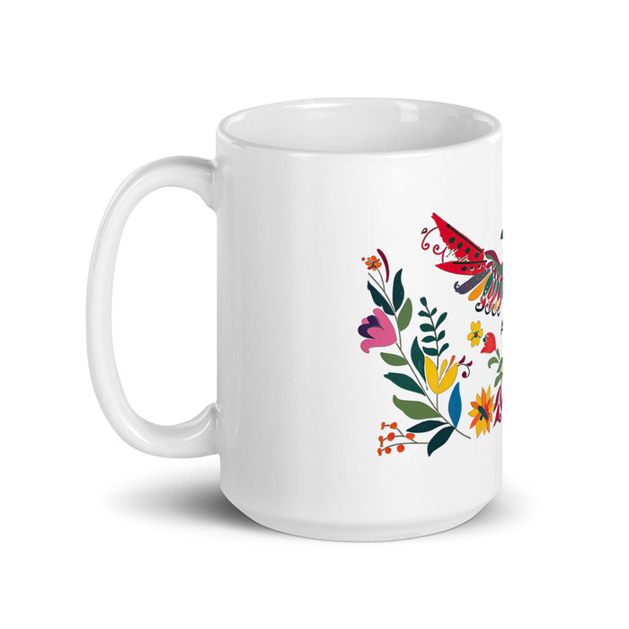 Tasse à café exclusive avec nom d'Andrew, tasse à café pour le travail à domicile, tasse cadeau de fierté espagnole mexicaine, tasse blanche brillante avec calligraphie unique en son genre | A4