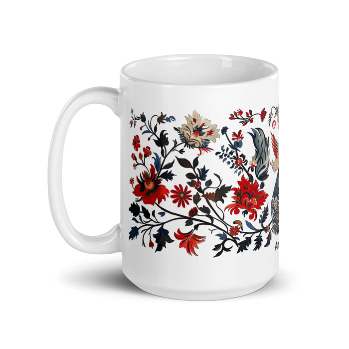 Angelina Exclusive Name Art Piece Home Office Lavoro Tazza da caffè Tazza regalo orgoglio spagnolo messicano Tazza unica nel suo genere Calligrafia Tazza bianca lucida | A11