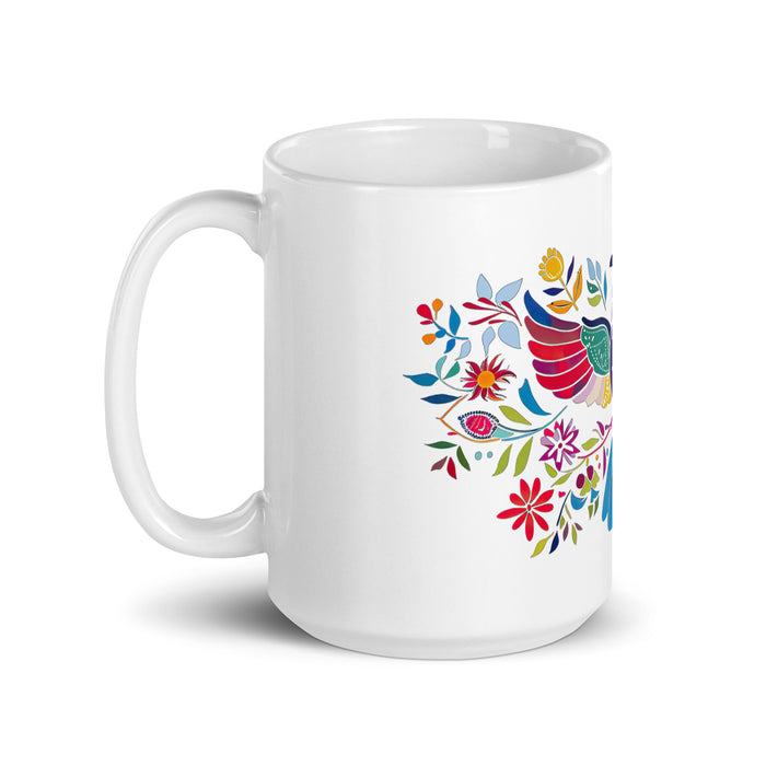 Tasse à café avec nom exclusif Aníbal, tasse à café pour le travail à domicile, la fierté espagnole mexicaine, tasse cadeau, calligraphie unique, tasse blanche brillante | A4