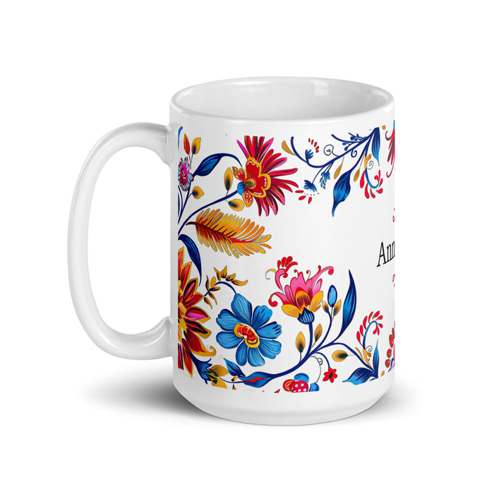 Tasse à café avec nom exclusif Annabelle, tasse à café pour le travail à domicile, la fierté mexicaine et espagnole, tasse cadeau, calligraphie unique, blanche et brillante | A5