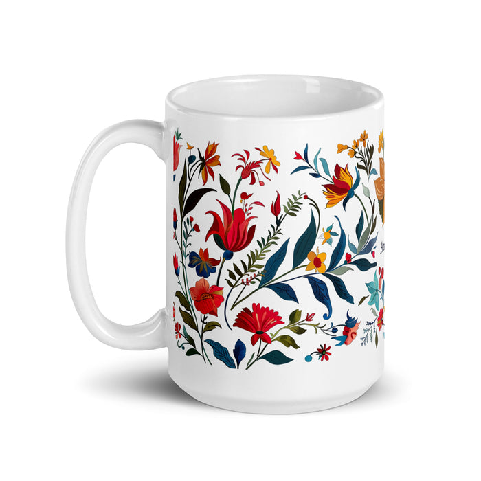 Tasse à café avec nom exclusif Annabelle, tasse à café pour le travail à domicile, la fierté mexicaine et espagnole, tasse à calligraphie unique, blanche et brillante | A8