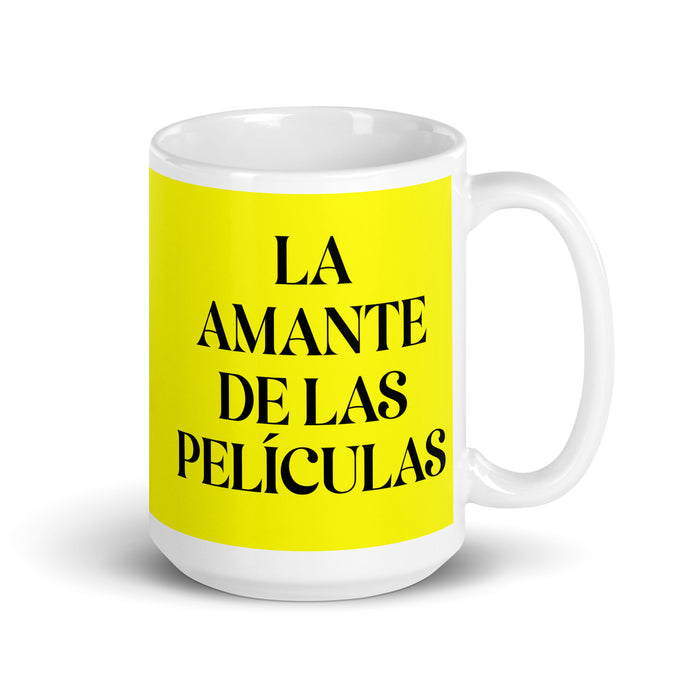 La Amante De Las Películas The Movie Lover Funny Home Office Work Coffee Mug Mexican Spanish Pride Gift White Glossy Cup Yellow Card Mug copy