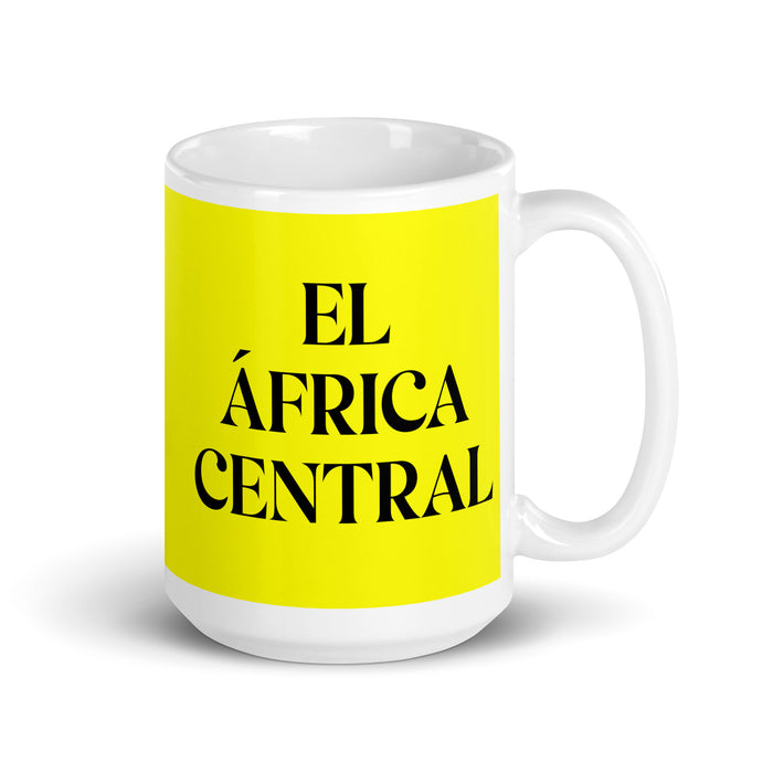 El África Central The Central African Funny Home Office Work Coffee Mug Mexican Spanish Pride Gift White Glossy Cup Yellow Card Mug