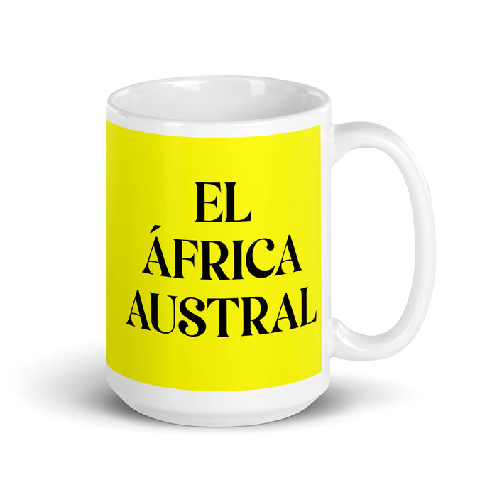 El África Austral The Southern African Funny Home Office Work Coffee Mug Mexican Spanish Pride Gift White Glossy Cup Yellow Card Mug