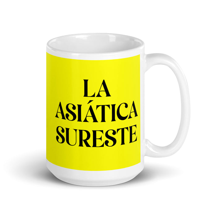 La Asiática Sureste The Southeast Asian Funny Home Office Work Coffee Mug Mexican Spanish Pride Gift White Glossy Cup Yellow Card Mug