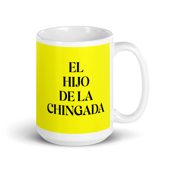 El Hijo De La Chingada The Troublesome One Funny Home Office Work Coffee Mug Mexican Spanish Pride Gift White Glossy Cup Yellow Card Mug