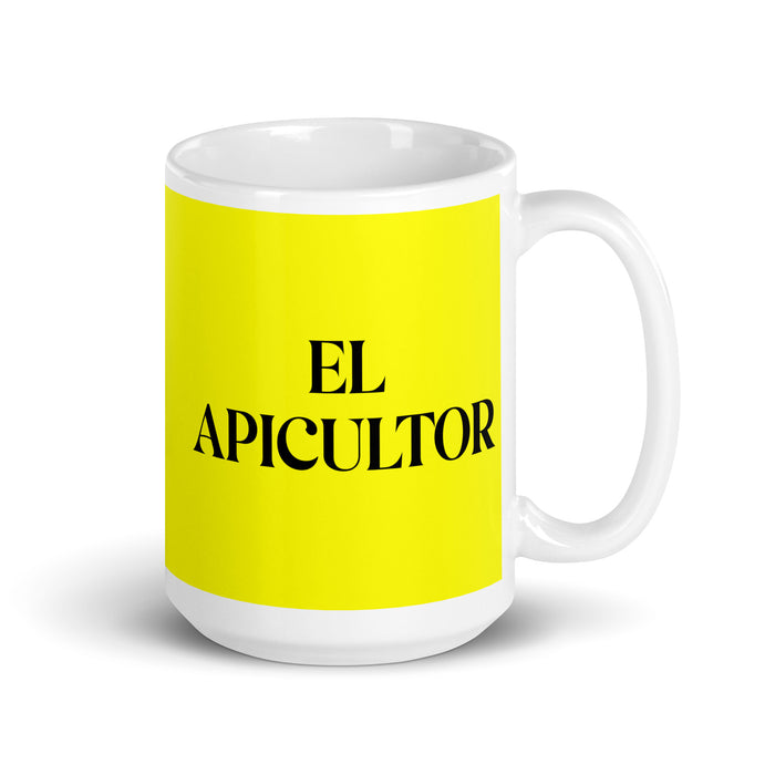 El Apicultor The Beekeeper Funny Home Office Work Coffee Mug Mexican Spanish Pride Gift White Glossy Cup Yellow Card Mug