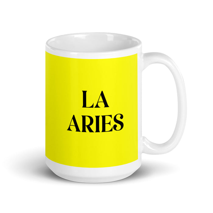 La Aries The Aries Funny Home Office Work Coffee Mug Mexican Spanish Pride Gift White Glossy Cup Yellow Card Mug