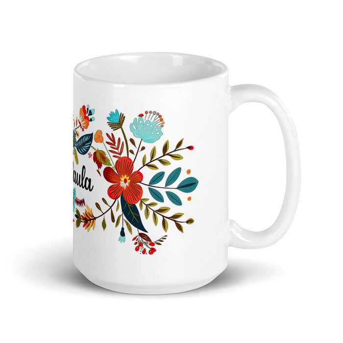 Taza de café exclusiva con nombre de Ana Paula, para el hogar, la oficina, el trabajo, regalo de orgullo mexicano y español, taza blanca brillante con caligrafía única en su tipo | A18