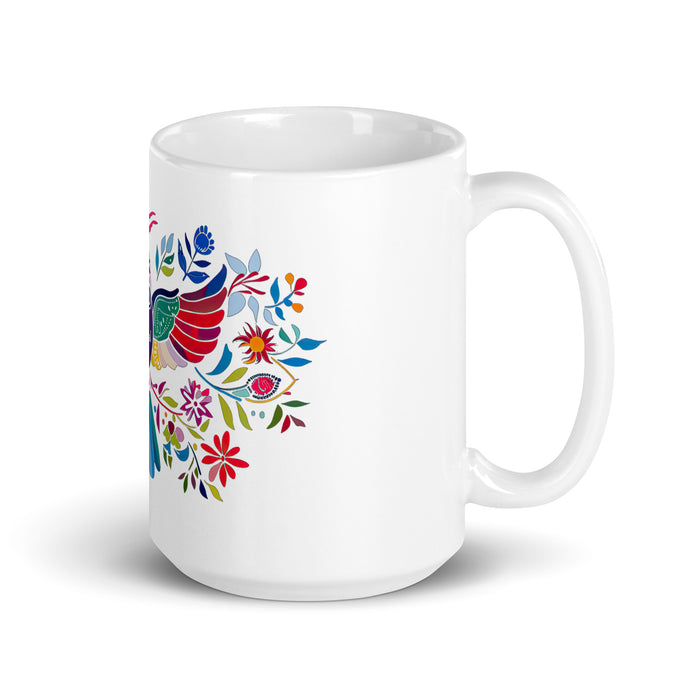 Tasse à café avec nom exclusif Aníbal, tasse à café pour le travail à domicile, la fierté espagnole mexicaine, tasse cadeau, calligraphie unique, tasse blanche brillante | A4