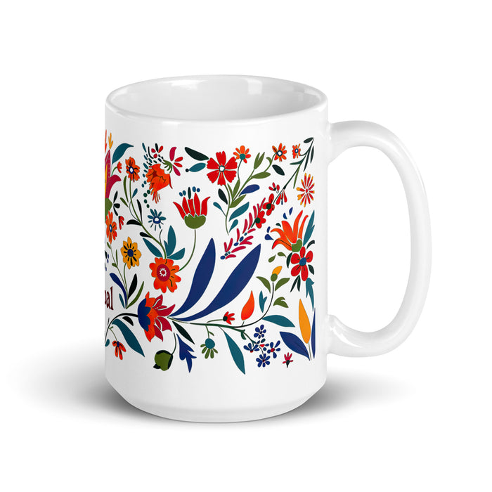 Tasse à café exclusive avec nom Aníbal, tasse à café pour le travail à domicile, la fierté espagnole mexicaine, tasse cadeau, calligraphie unique, tasse blanche brillante | A9