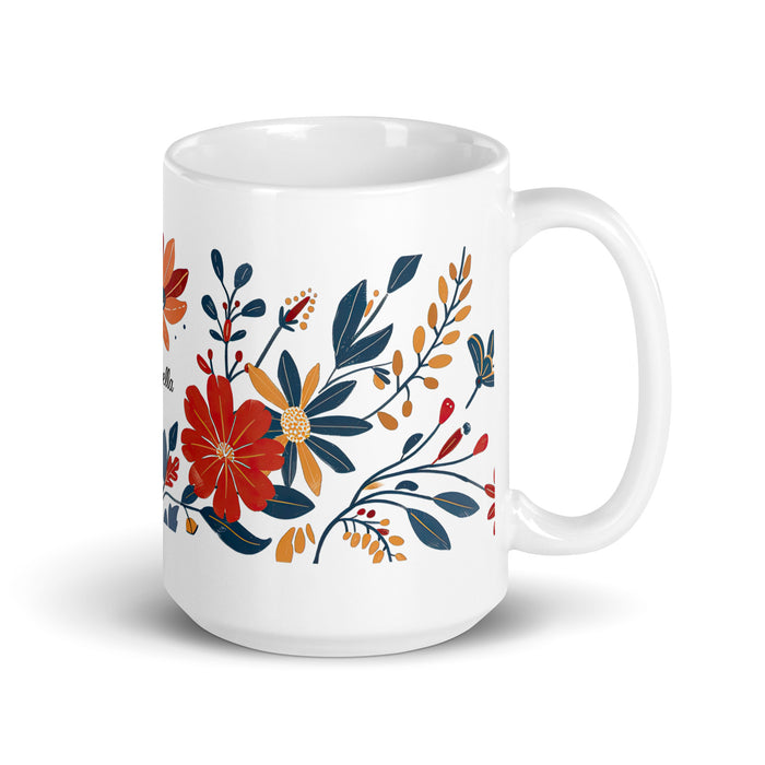 Taza de café exclusiva con nombre de Antonella, para el hogar, la oficina, el trabajo, regalo de orgullo mexicano y español, taza blanca brillante con caligrafía única en su tipo | A2