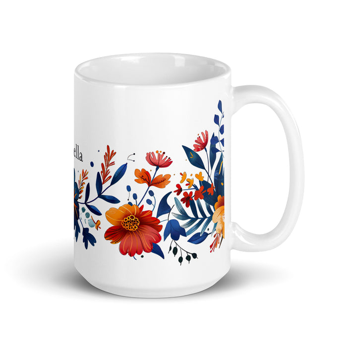 Taza de café exclusiva con nombre de Antonella, para el hogar, la oficina, el trabajo, regalo de orgullo mexicano y español, taza blanca brillante con caligrafía única en su tipo | A3