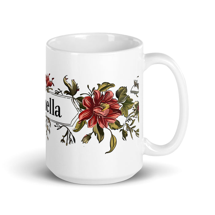 Taza de café exclusiva con nombre de Antonella, para el hogar, la oficina, el trabajo, regalo de orgullo mexicano y español, taza blanca brillante con caligrafía única en su tipo | A7